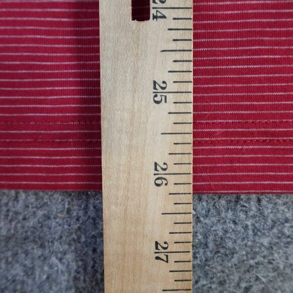 Stio Mens Polo Shirt Small Red Striped Front Pocket Poly Blend - Picture 7 of 8